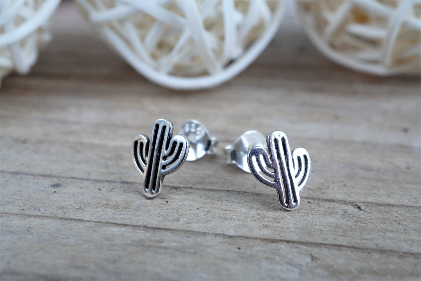 Sterling Silver Cactus Stud * Cactus jewelry * Summer stud * Cactus fan