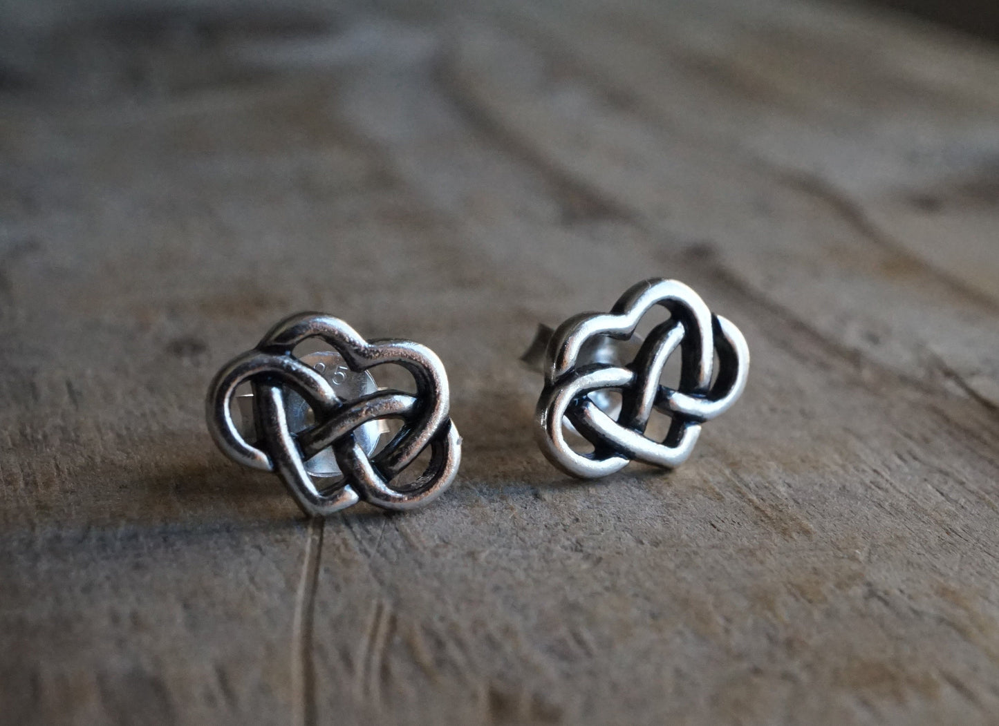 Sterling Silver Infinity Heart Earrings * Stud earrings * Mother earrings * Heart Love jewelry