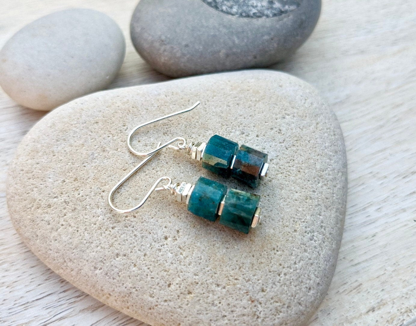 Apatite Drop Earrings * Blue Earrings * Gift for her