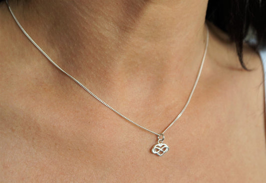Infinity in Heart Sterling Silver Delicate Necklace* Dainty* Gift for her* Feminine* Celtic heart