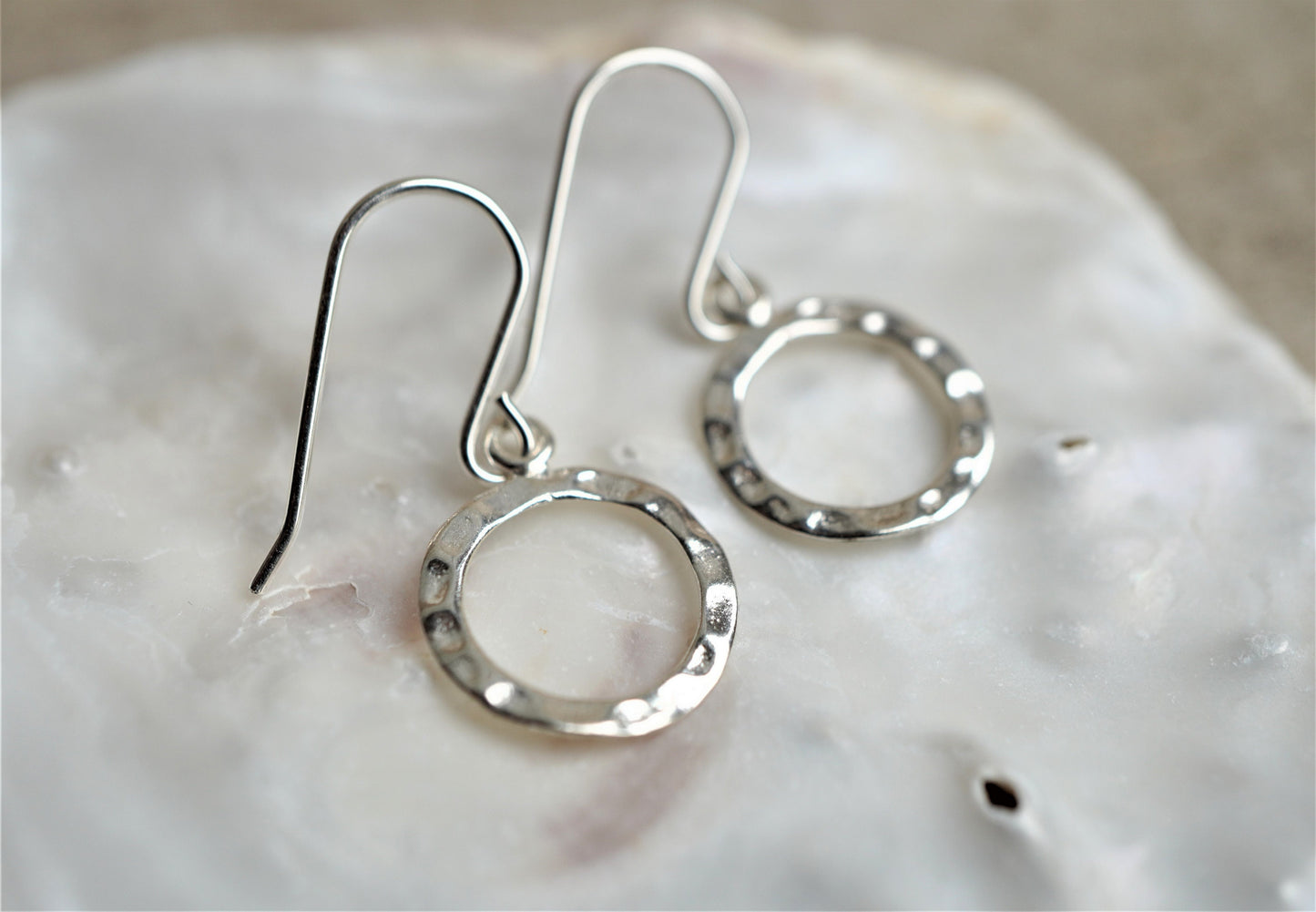 Sterling Silver Circle Earrings * Gift for her * Hollow circle