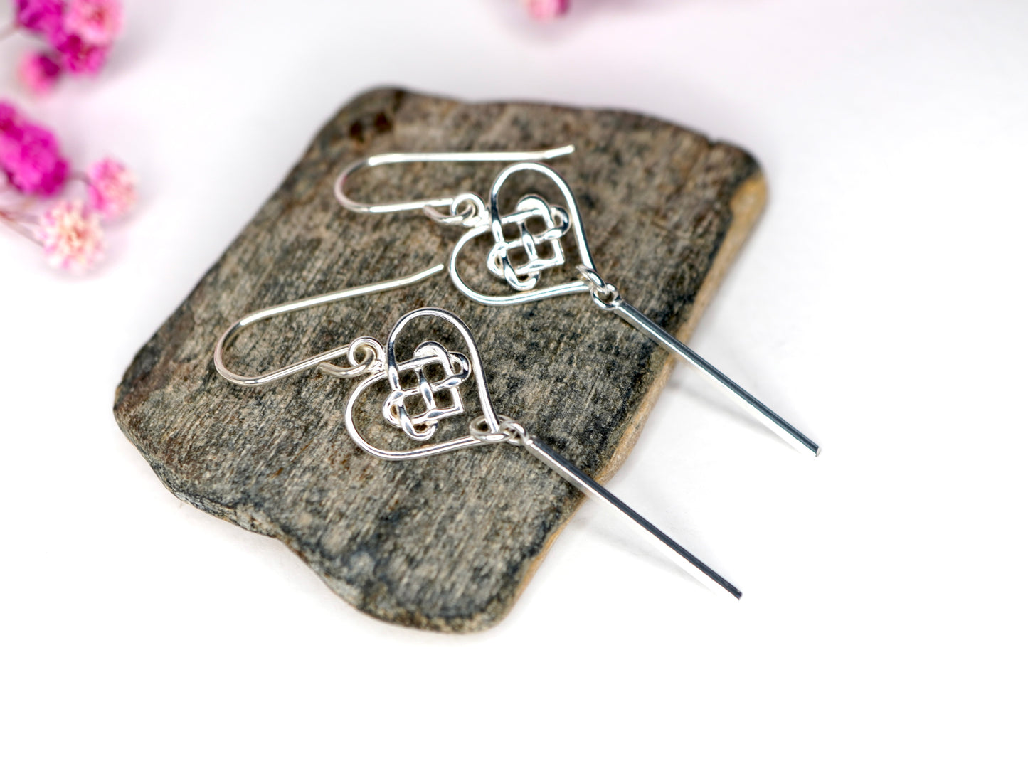 Sterling Silver Celtic Infinity Heart Earrings * Celtic gift * Infinity knot