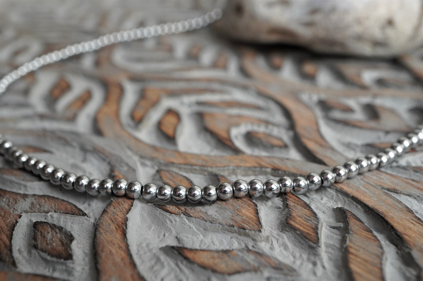 Silver Hematite Choker Necklace * Silver necklace * Beaded necklace * Layered necklace