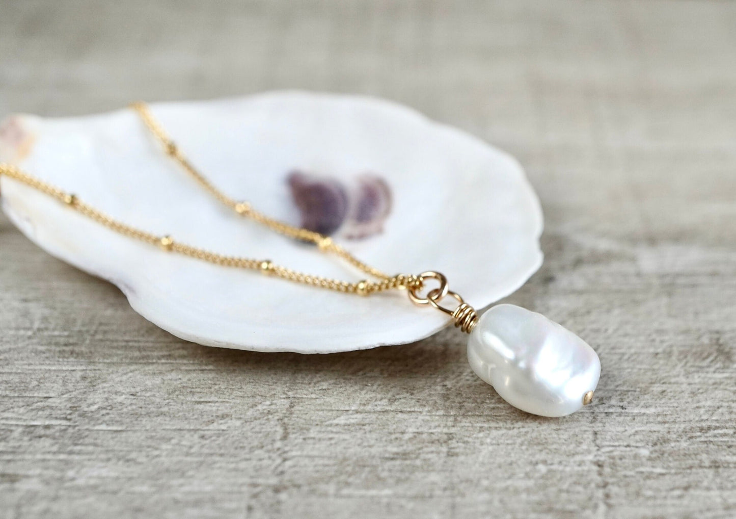 Pearl Gold Filled Necklace * Satellite Necklace * Dainty Feminine * Gift for her*