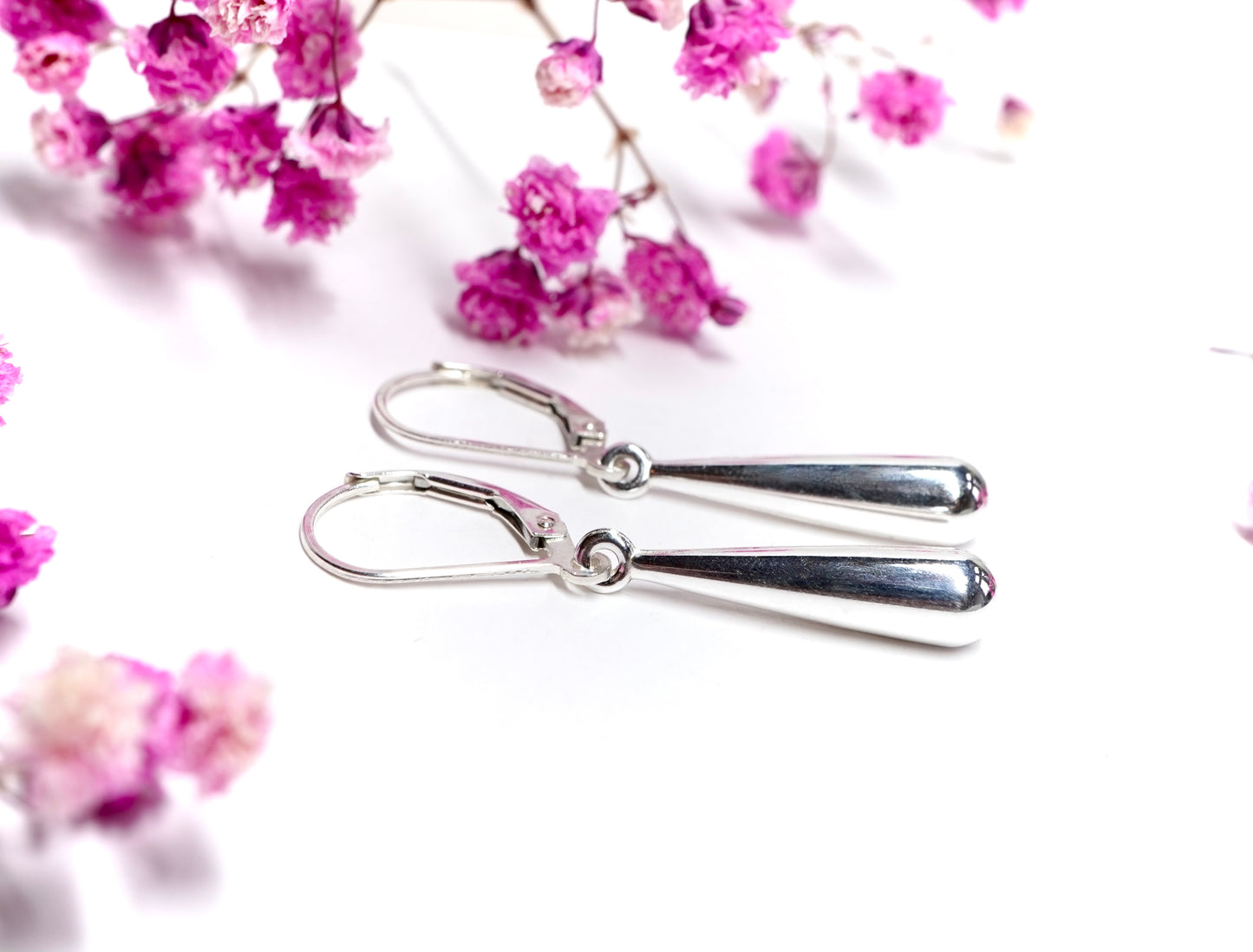 Sterling Silver Teardrop Earrings * Minimalist Drop Earrings * Lightweight Everyday Jewellery