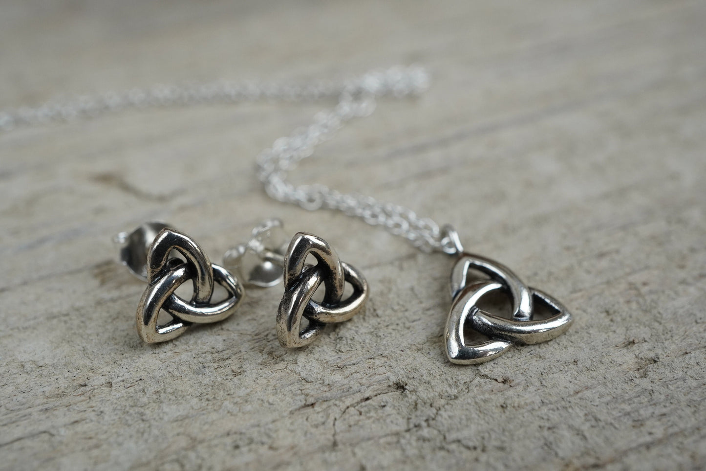 Sterling Silver Trinity Knot Stud Earrings * Celtic jewellery * Celtic Knot, Pagan, Viking earrings,