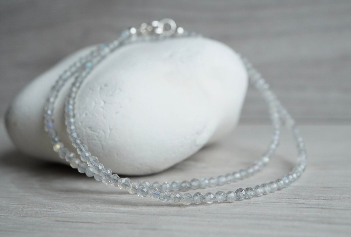 Dainty Labradorite Faceted Necklace * Stone Jewellery * Gift for her * Feminine *