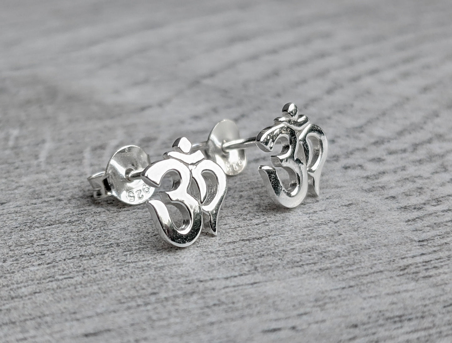 Ohm Sterling Silver Stud * Yoga jewellery * Om earrings * Ancient symbol