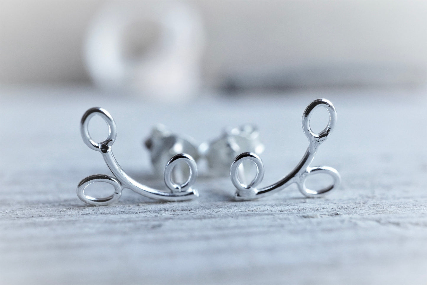 Sterling Silver Leaf Stud Earrings * Leaf jewellery * Gift for her