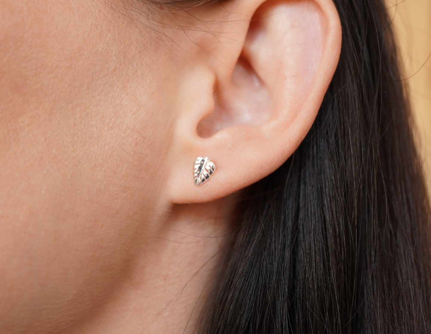 Sterling Silver Monstera Stud Earrings * Leaf jewellery * Gift for her * Bohemian jewelry