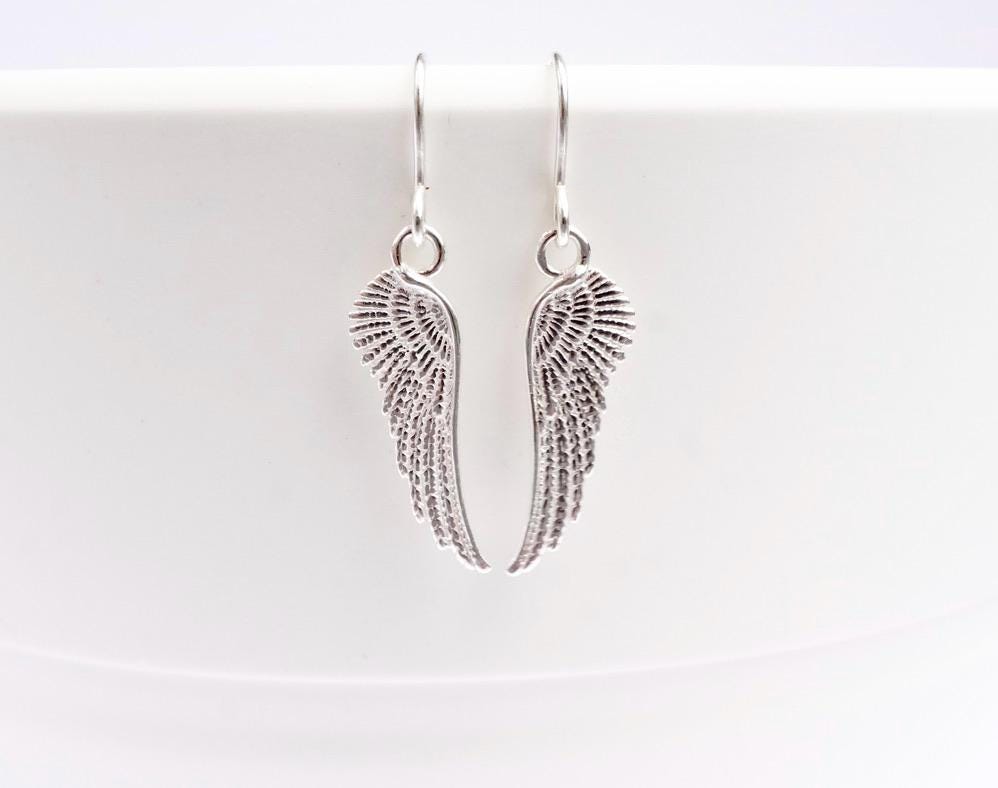 Cute Small Angel Wing Earrings * Dainty earrings * Gift for her *