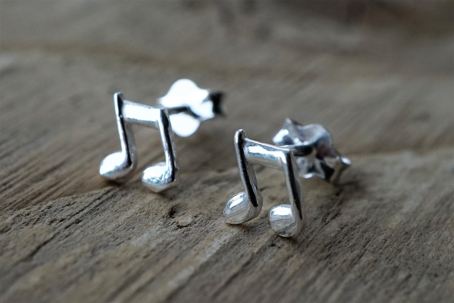 Tiny Music Note Earrings * Stud earrings * Sterling silver stud * Gift for Her