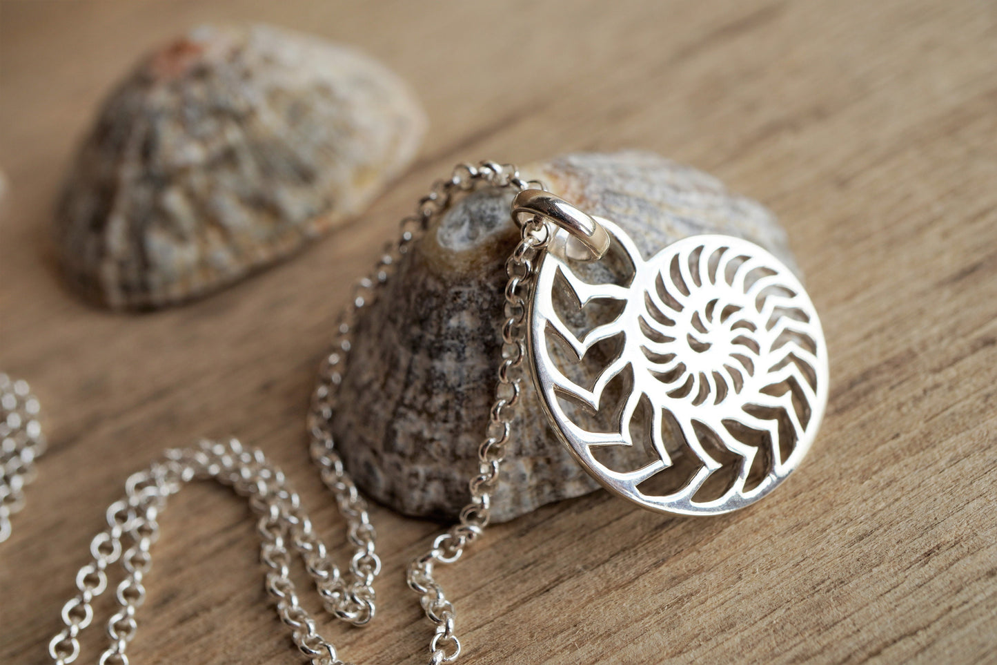 Sterling Silver Shell necklace * Summer necklace * Ammonite shell * Sea * Beach jewellery