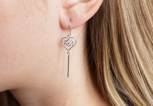 Sterling Silver Celtic Infinity Heart Earrings * Celtic gift * Infinity knot