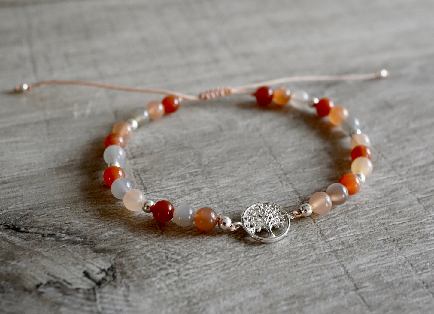 Moonstone Sterling Silver Tree of Life Bracelet * Moonstone Jewelry * Birthstone of June * Gift for her *