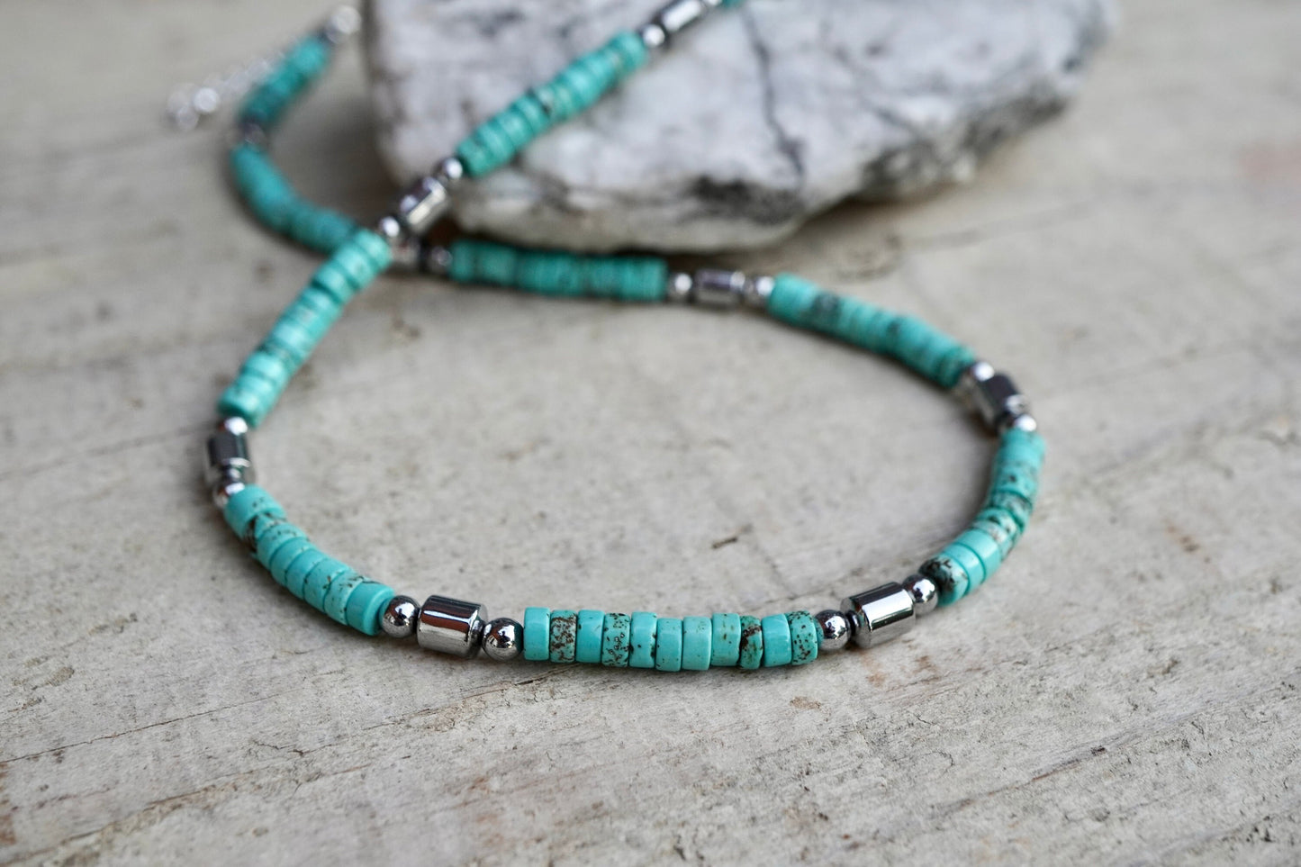 Turquoise Silver Choker Necklace* Summer choker * Bohemian necklace