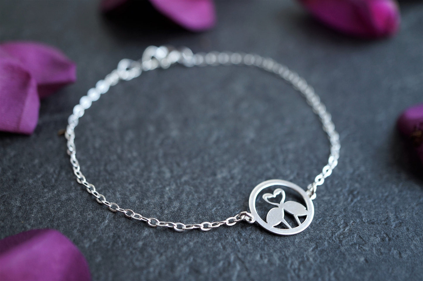Loving Flamingo Sterling Silver Bracelet * Layered Bracelet * Dainty Bracelet * Gift for her