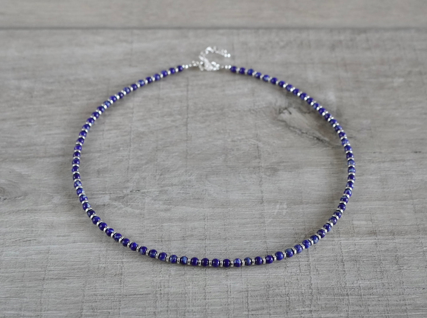 Lapis Lazuli Hematite Necklace * Blue Necklace * Sept birthstone