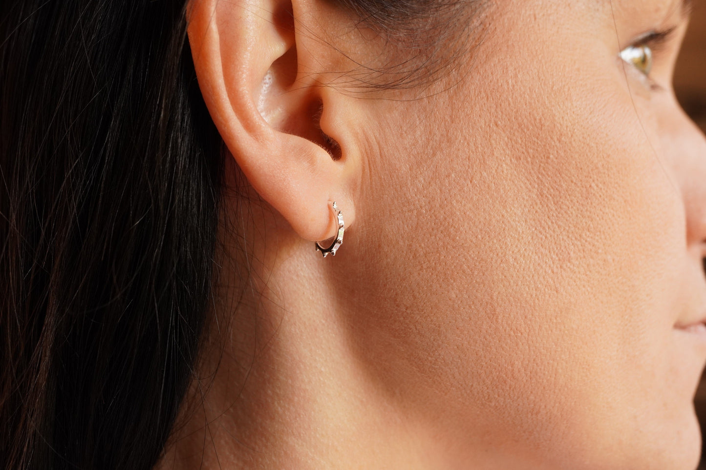 Sterling Silver Dainty Half Hoop Earrings * Feminine earrings * Boho hoop