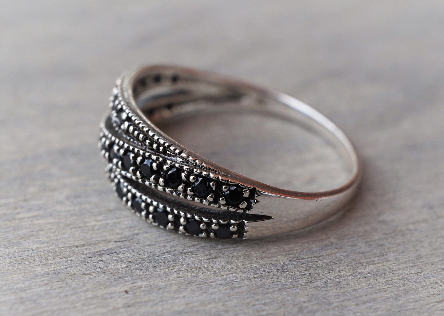 Twisted Sterling Zirconia Silver Ring, Silver ring, Gift for her, Ring gift, Size: L/ UK 6/US