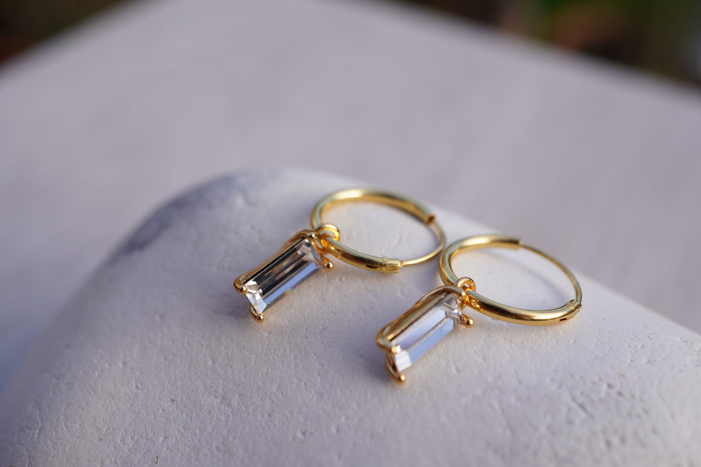 Gold Crystal Hoop Earrings * Boho earrings * Golden hoop * Feminine jewellery