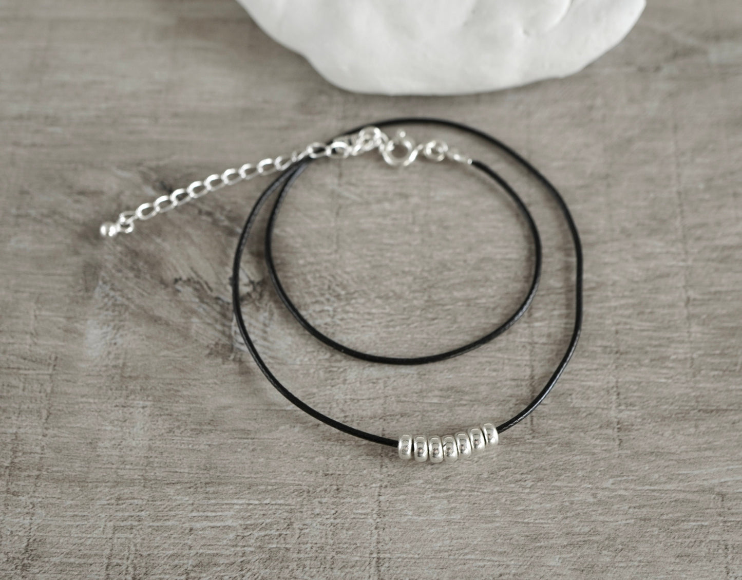 7 Beads Choker * Lucky number necklace * Sterling silver *