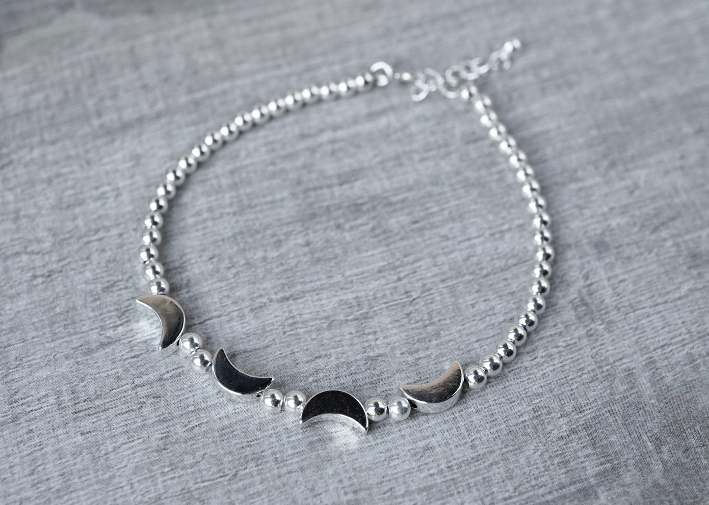 Moon Sterling Silver Beaded Bracelet * Boho bracelet * Gift for her * Moon jewellery * Feminine