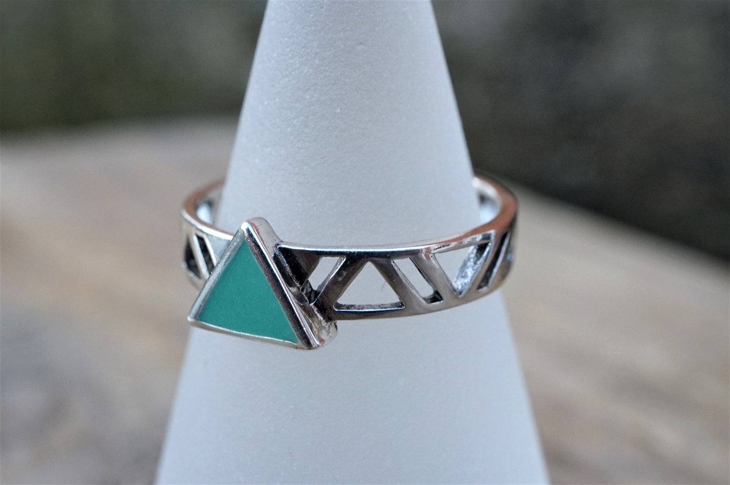 Triangle Sterling Silver Ring, Boho ring L, N, P /6, 7, 8 Chic, Gift for her,  Boho jewelry