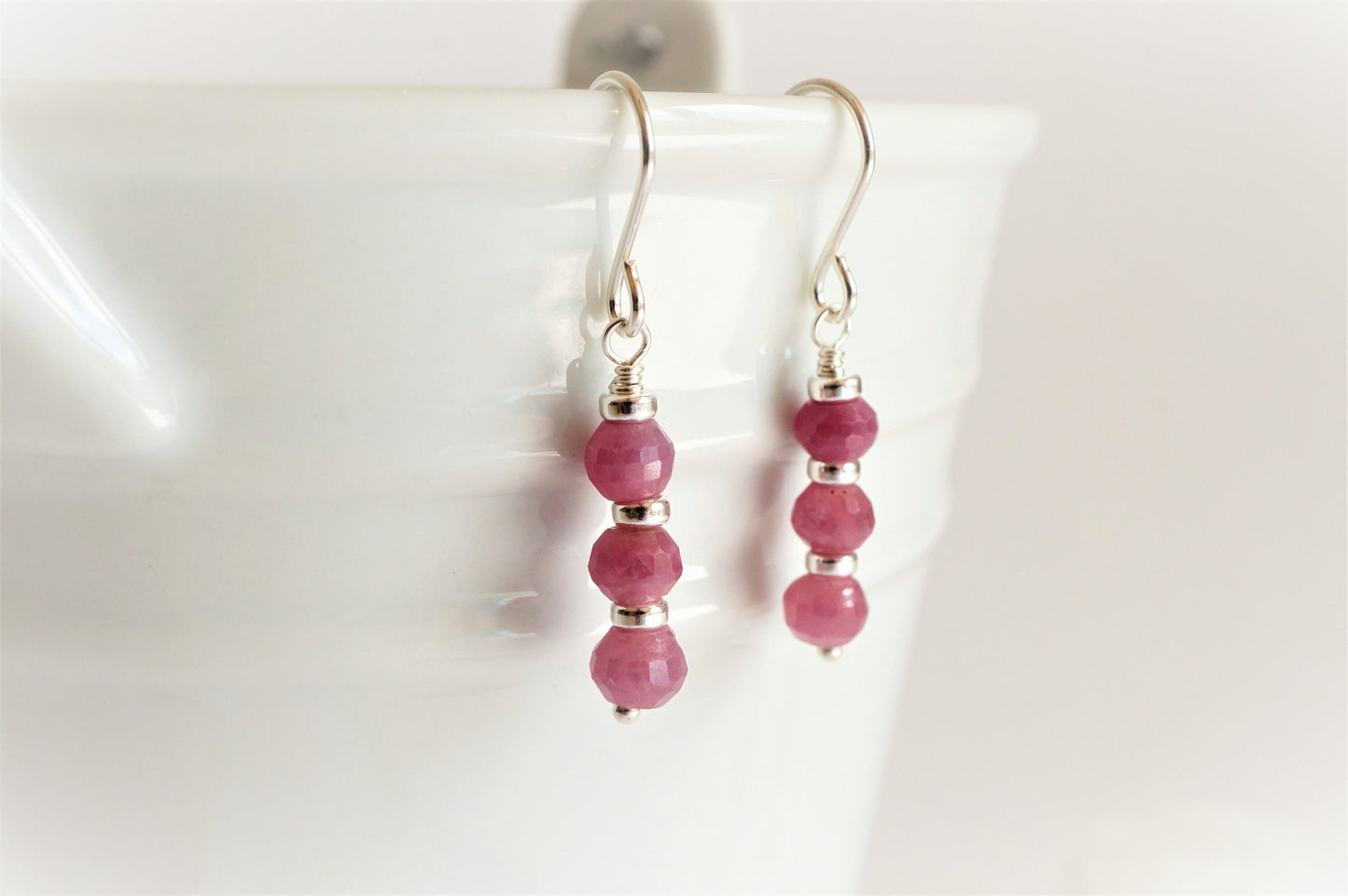 Ruby Sterling Silver Necklace* Birthstone of July* Ruby stone jewelry