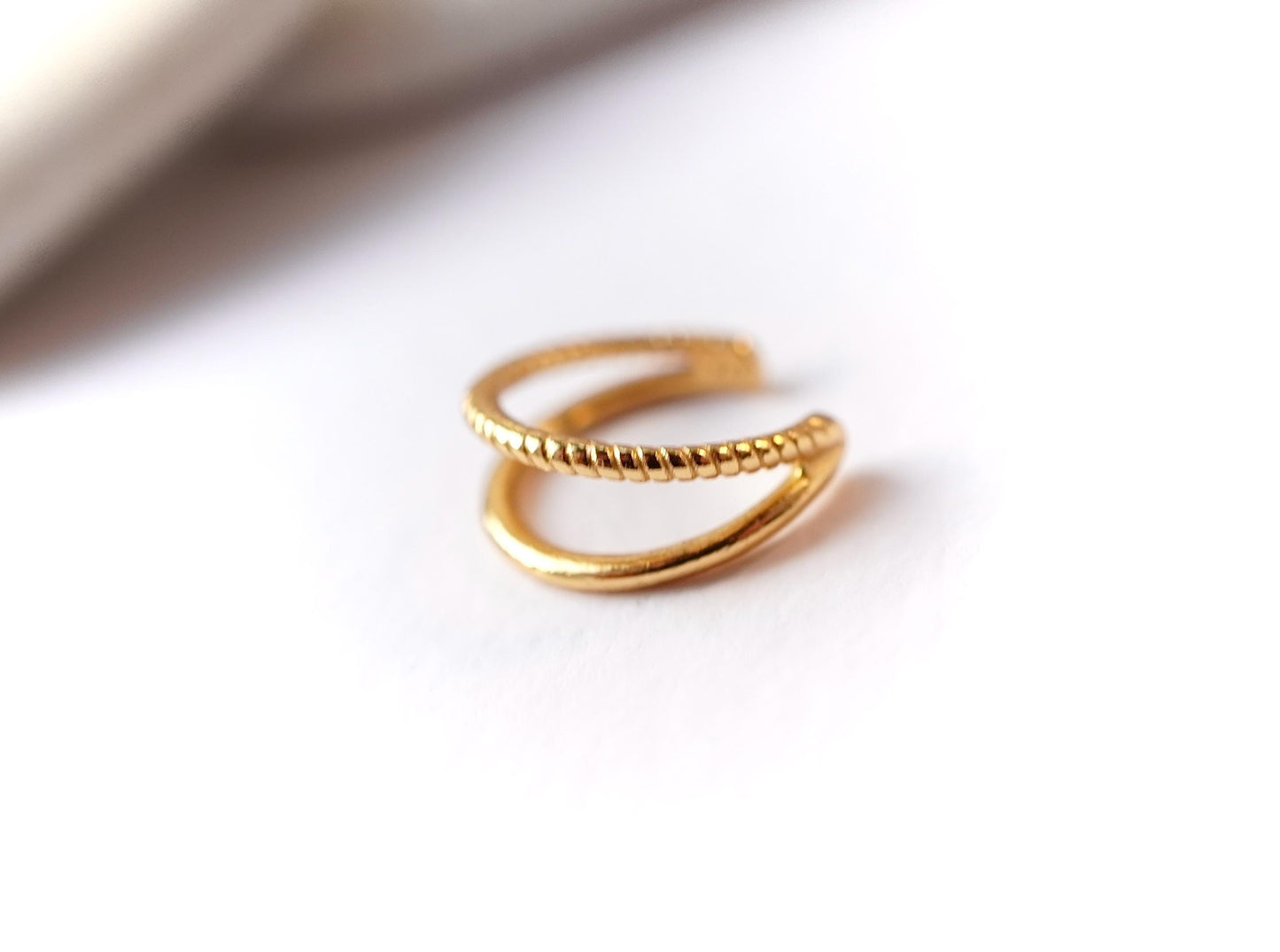 Hollow Gold/Silver Ear Cuff * Sterling Silver Gold Cuff * No hole Earrings