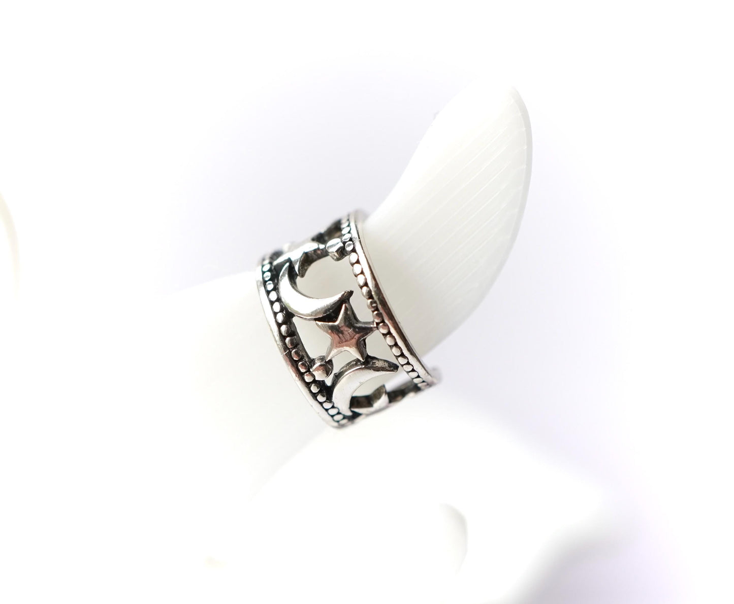 Moon and Star Ear Cuff * Sterling Silver * No hole Earrings