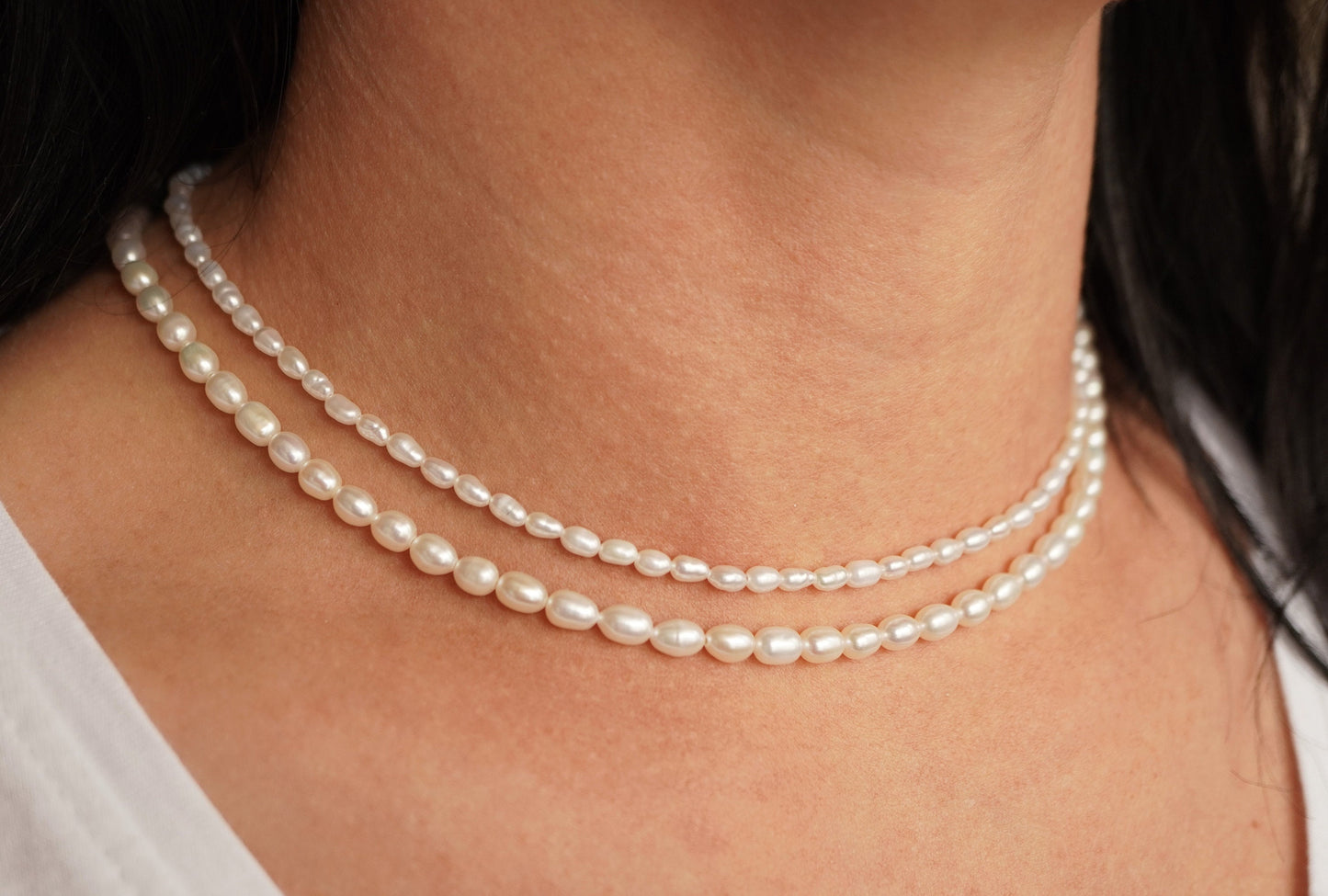 Freshwater Pearl Sterling Silver Choker * Pearl Jewellery * Bridesmaid gift * Gift for her * Feminine * Layered necklace