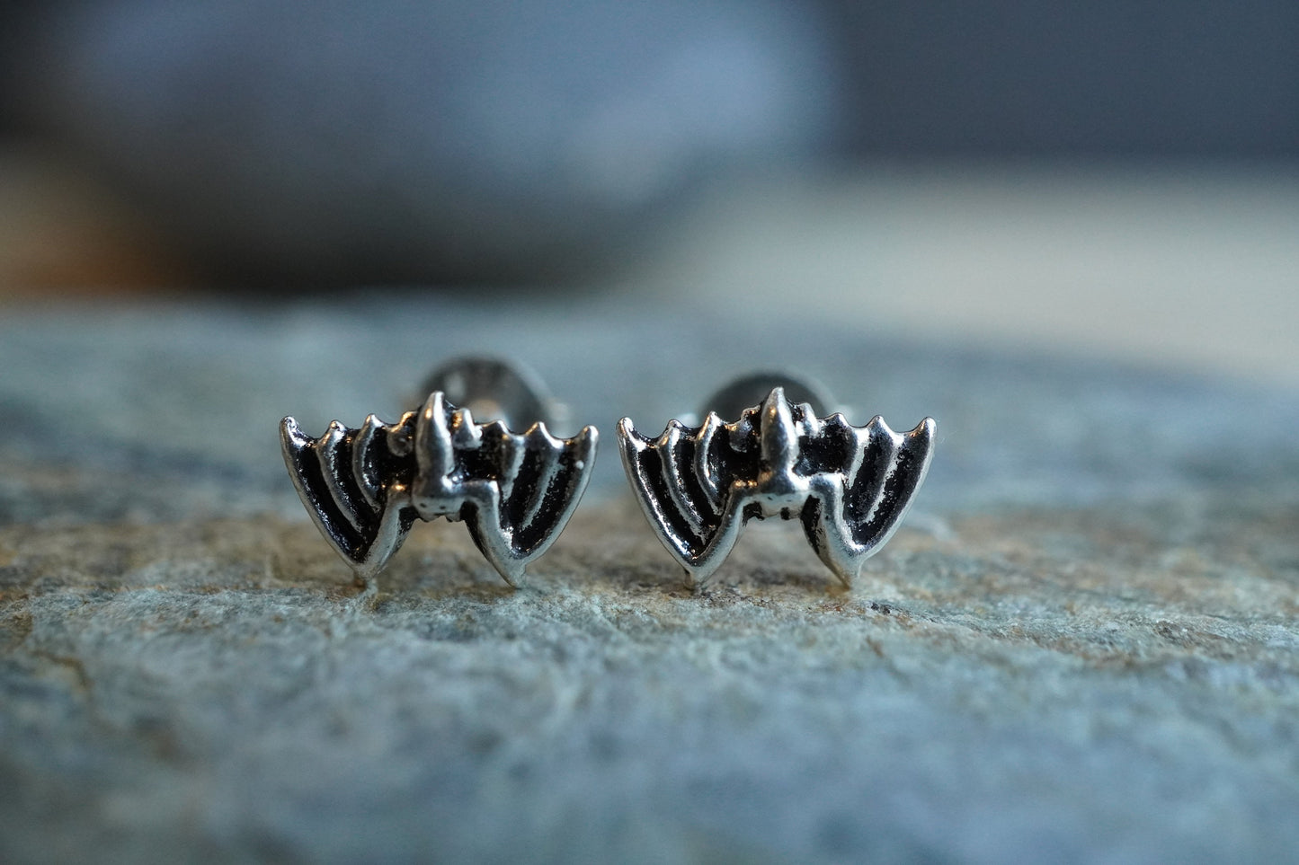 Small Bat Ear Stud * Sterling silver * Gift for her