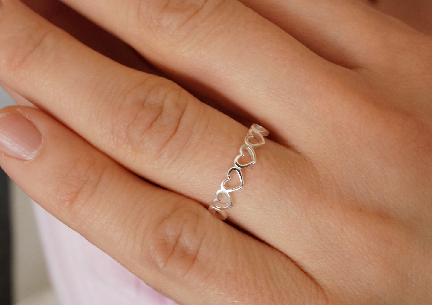 Hearts Sterling Silver Ring  * Gift for her * Heart jewellery