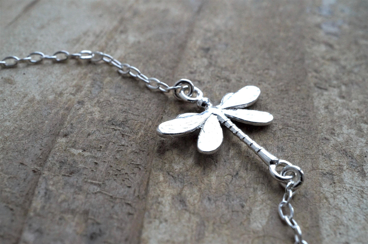 Dragonfly  Sterling Silver Dainty Bracelet * *Good luck * Freedom jewelry * Gift for her