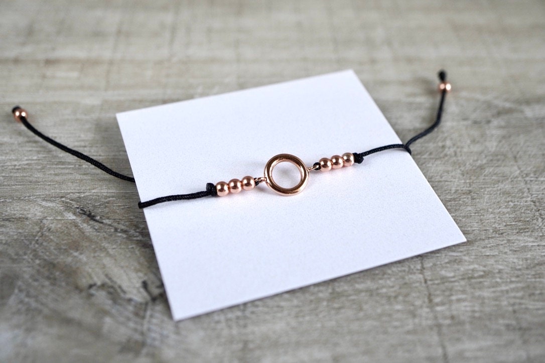 Rose Gold Filled Dainty Cord Bracelet * Feminine * Layered Bracelet *