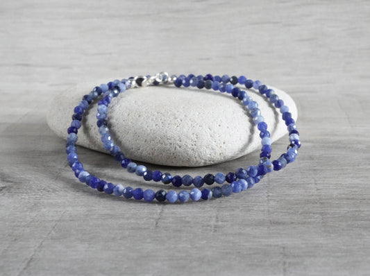 Faceted Sodalite Necklace * Blue stone necklace * Gift for her * Feminine