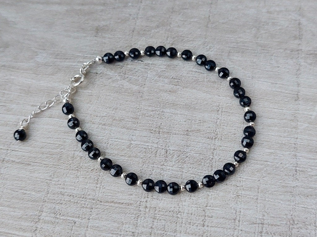 Black Sparkling Spinel Bracelet * Black Bracelet * Feminine * Gift for her