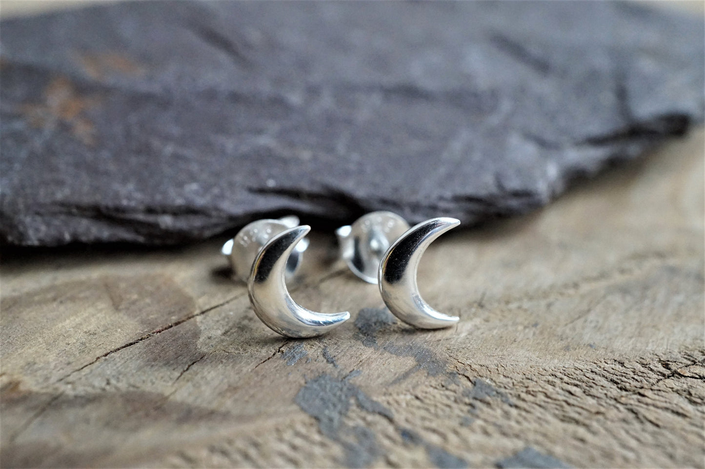 Sterling Silver Crescent Moon Earrings * Stud earrings * Moon jewelry * Gift for her