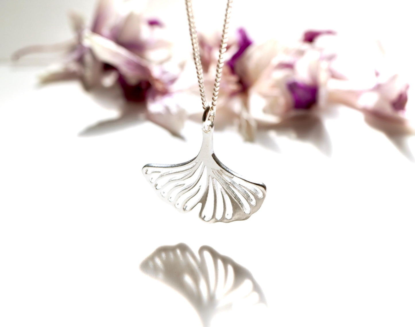 Ginkgo Leaf Hoop Necklace * Leaf Necklace *  Ginkgo Biloba jewellery