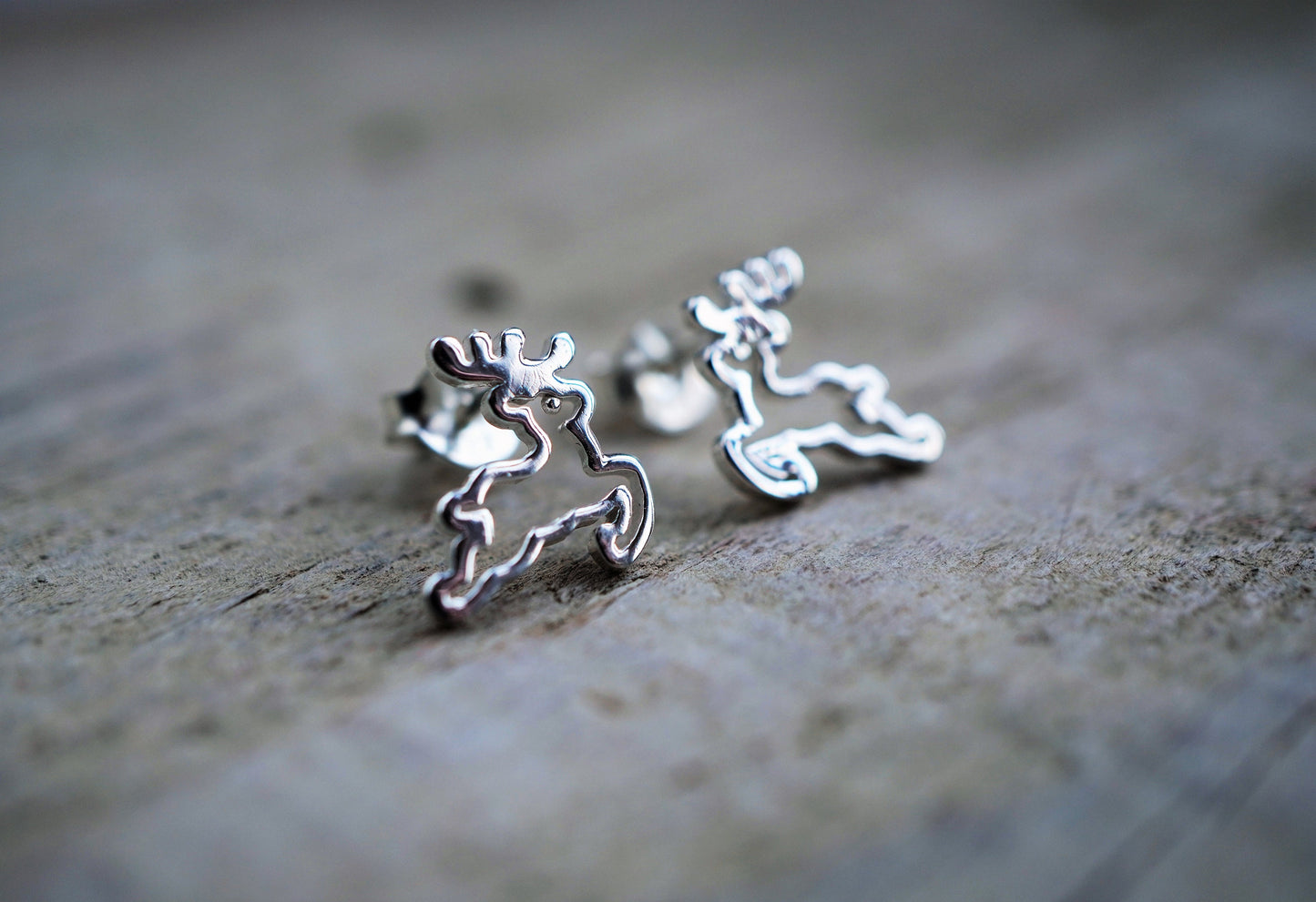 Deer Stud Sterling Silver * Christmas earrings * Gift for her