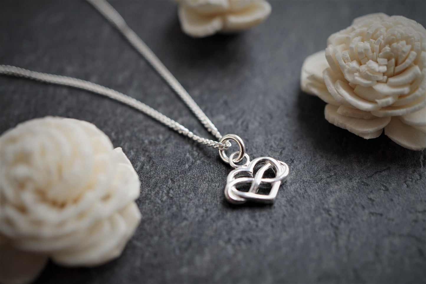 Infinity in Heart Sterling Silver Delicate Necklace* Dainty* Gift for her* Feminine* Celtic heart