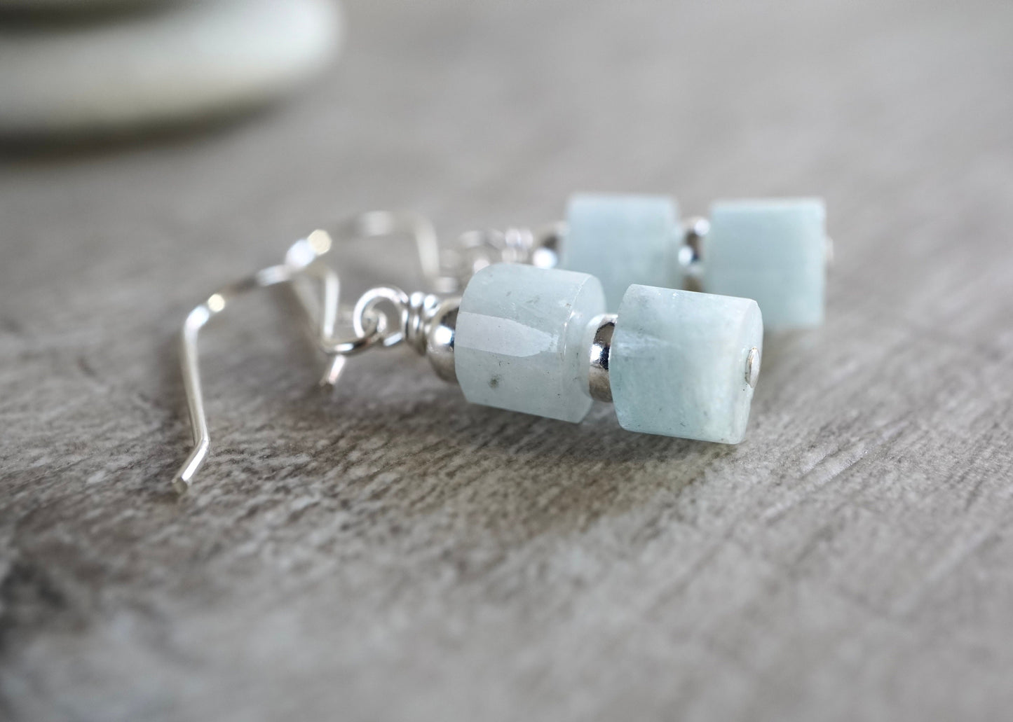 Aquamarine Sterling Silver Earrings * March Birthstone * Lightweight earrings *