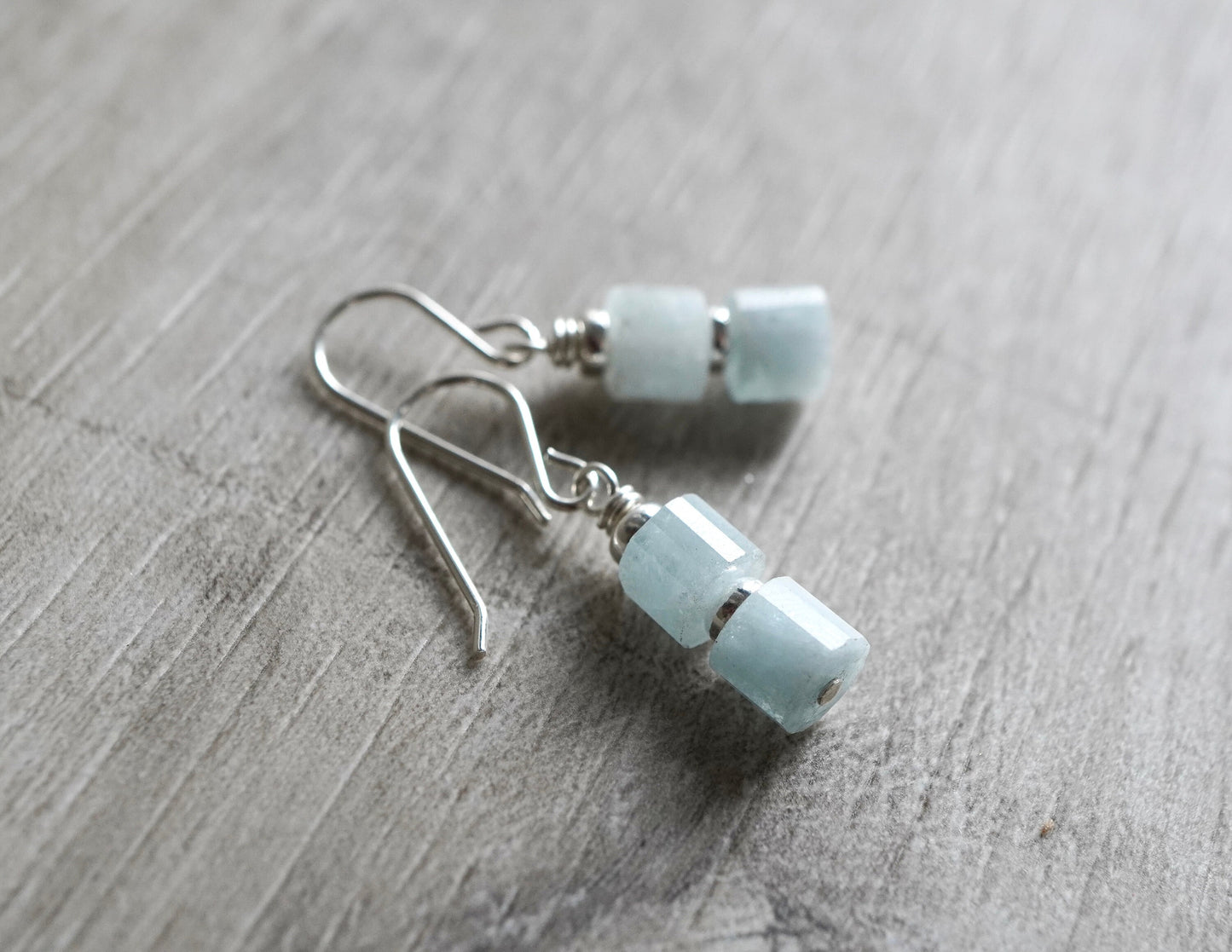 Aquamarine Sterling Silver Earrings * March Birthstone * Lightweight earrings *