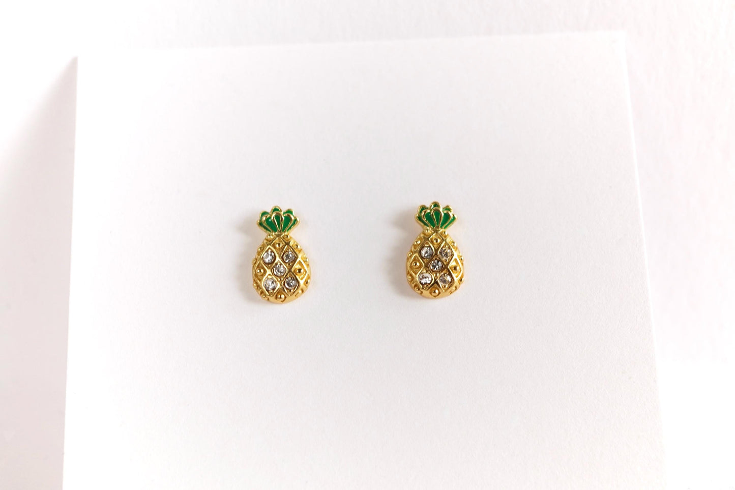 Small Pineapple Gold Sterling Silver Stud