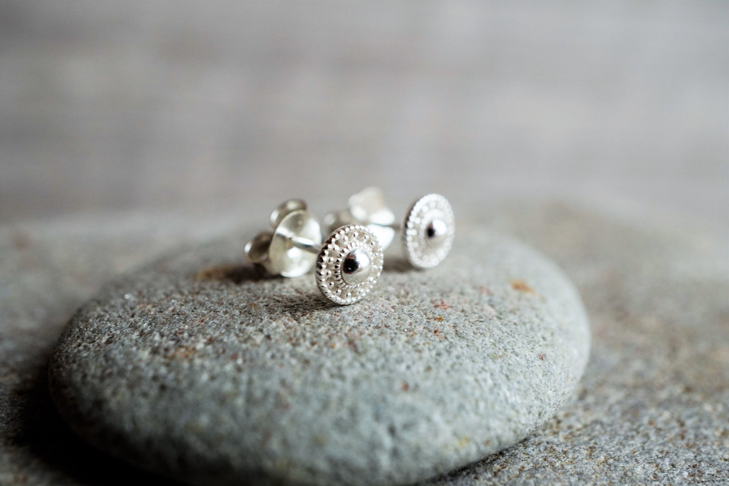 Gold Filigree Small Stud Sterling Silver * Feminine jewellery * Gold stud * Boho stud