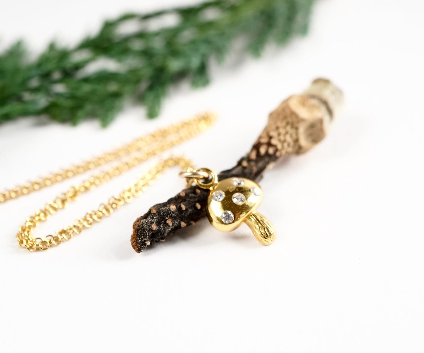 Small Mushroom Necklace * Dainty Feminine Necklace * Mushroom fan * Gift for her