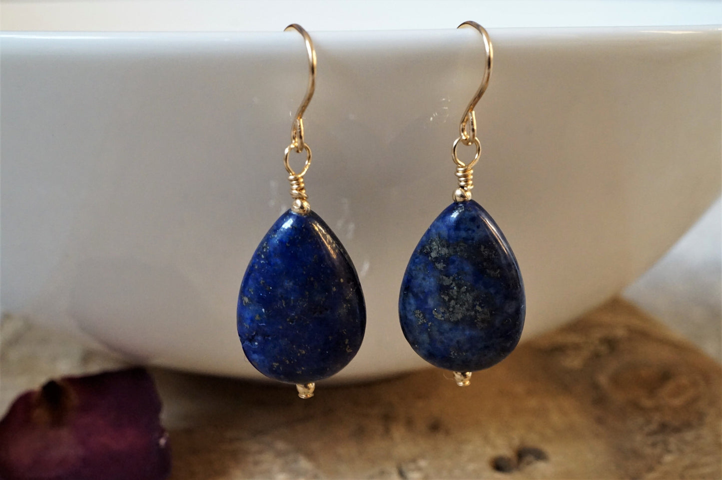 Lapis Lazuli Gemstone Drop Earrings * Lapis earrings * Gift for her * December Birthstone