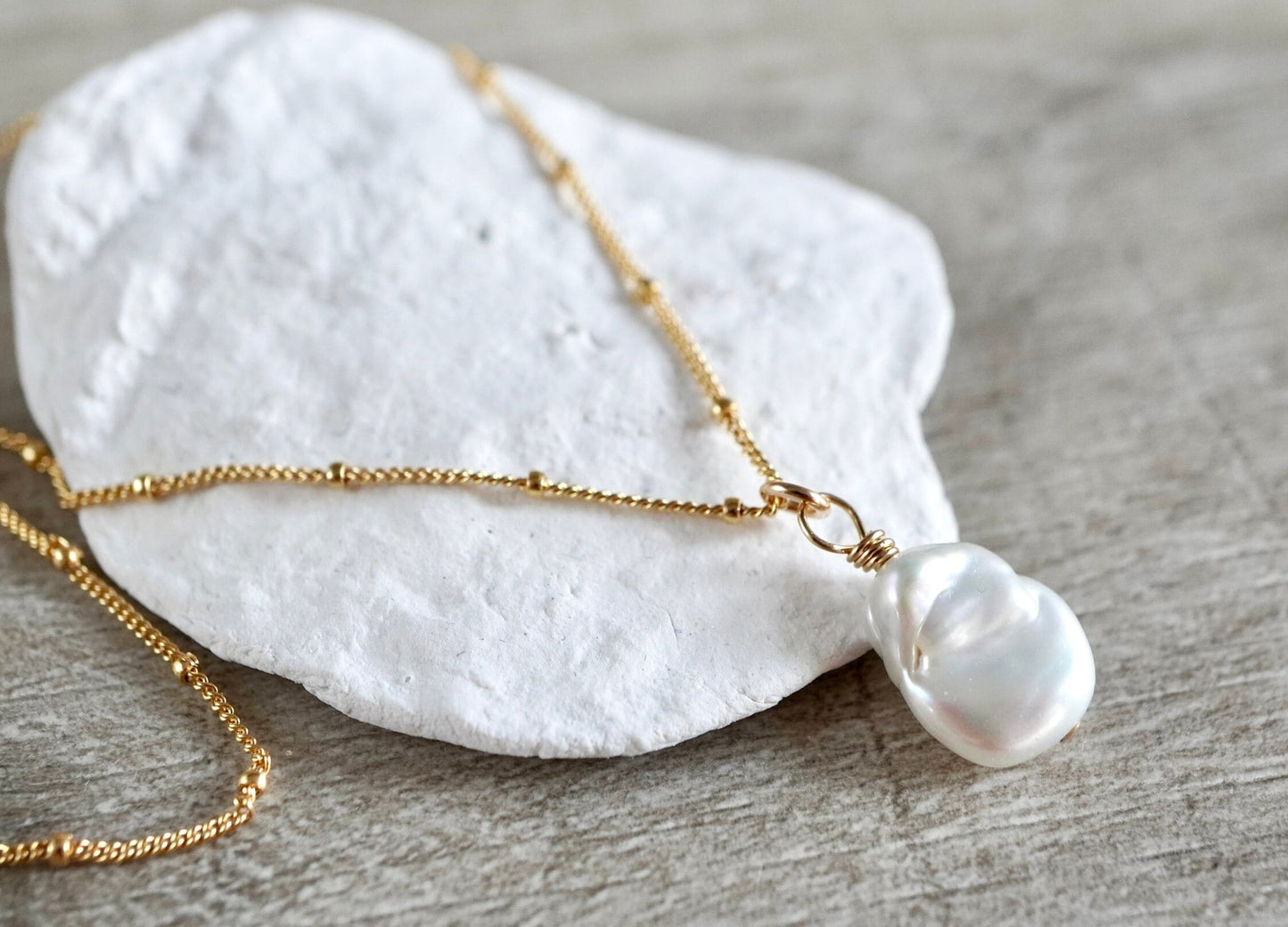 Pearl Gold Filled Necklace * Satellite Necklace * Dainty Feminine * Gift for her*
