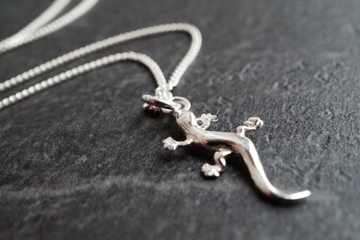 Sterling Silver Lizard Necklace * Gecko earrings * Camouflage * Symbol of freedom